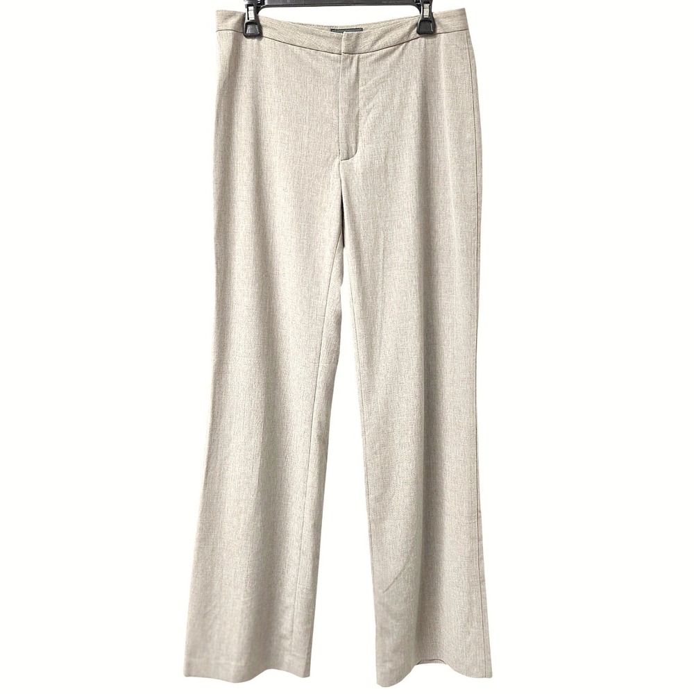 Banana Republic Stretch Pants Womens 10 Beige Wool Straight Leg Trousers Career